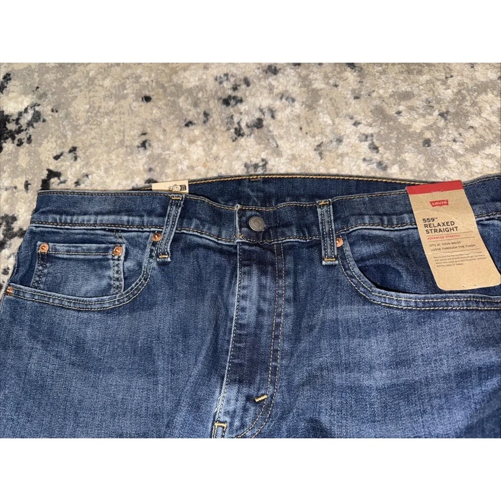 Levi's 559 Relaxed Straight Leg Blue Denim Jeans Mens Sz 36 X 30